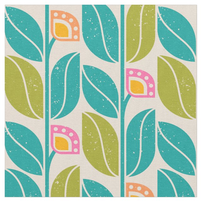 Fabric with vintage floral pattern. (Close Up)