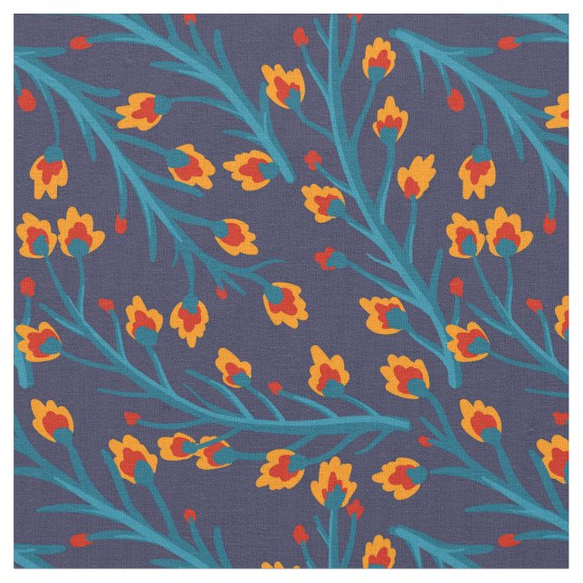 Fabric with vintage floral pattern. (Close Up)