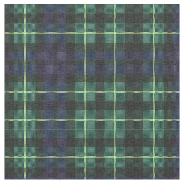Fabric - Yellow, Green & Blue Tartan (Close Up)