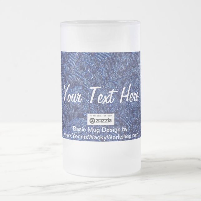 Fabric, Your Text Here Frosted Glass Beer Mug (Center)