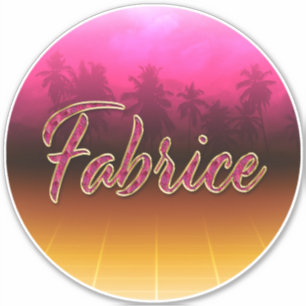 Fabrice First Name Golden pink Sticker