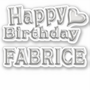 Fabrice Happy Birthday silver Sticker