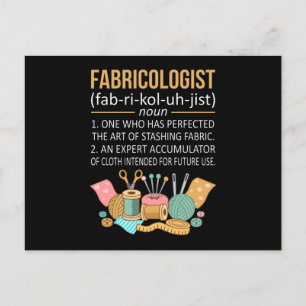 Fabricologist Facts Quilter Quilting Sewer Sewing Postcard