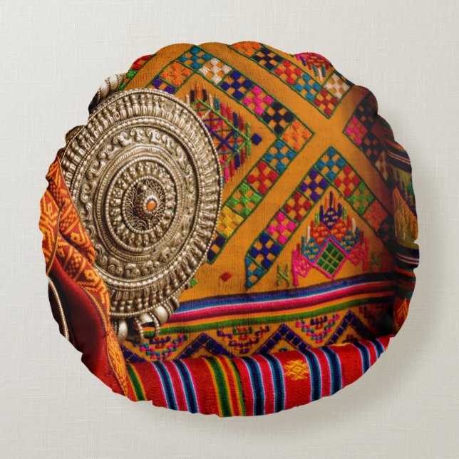 Fabrics, Bhutan Round Cushion (Front)