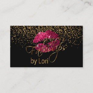 Fabu-Lips with Gold Confetti Business Card