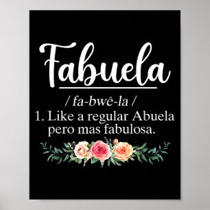 Fabuela definition funny abuela spanish grandma poster