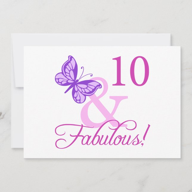 Fabulous 10th Birthday Card (Front)