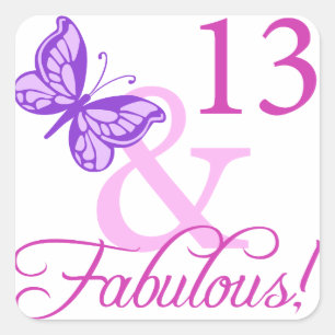 Fabulous 13th Birthday Square Sticker