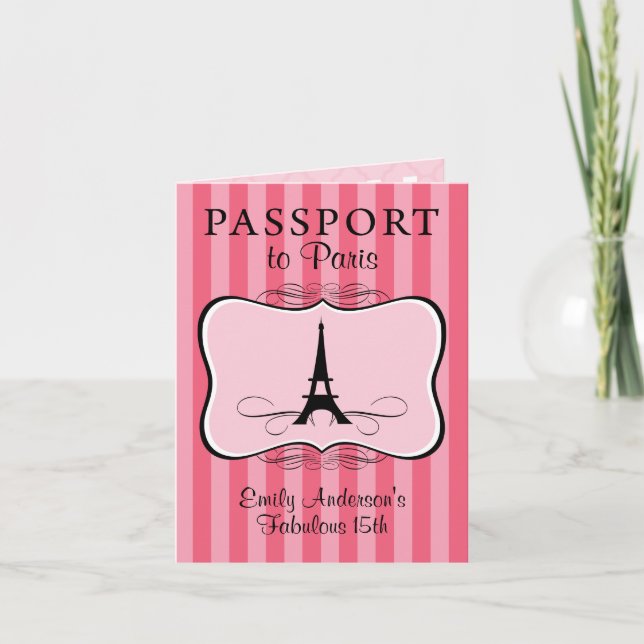 Fabulous 15th Passport Invitation (Front)