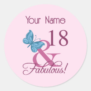 Fabulous 18th Birthday Classic Round Sticker