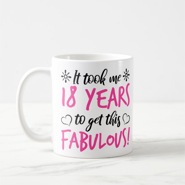 Fabulous 18th Birthday Coffee Mug (Left)