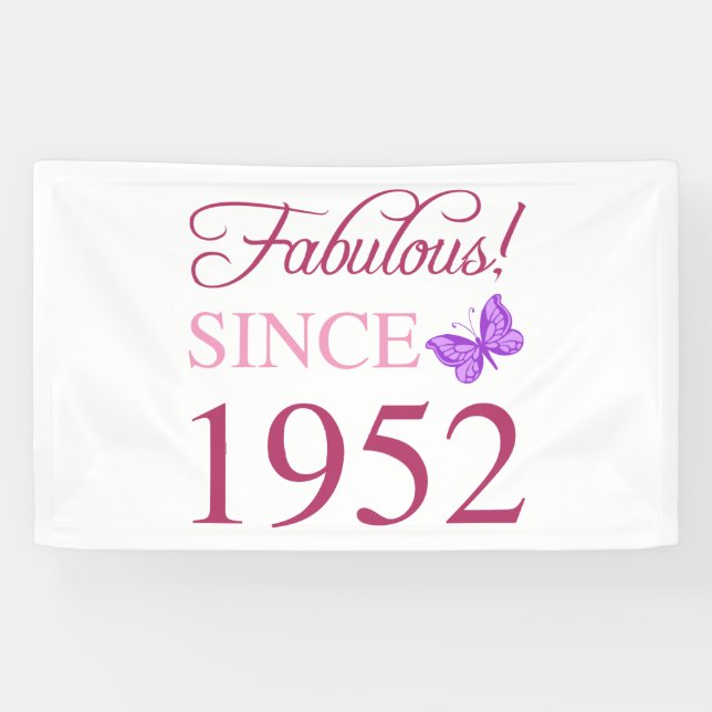 Fabulous 1952 Women’s 70th Birthday Banner (Horizontal)