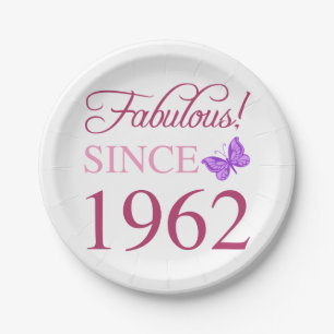 Fabulous 1962 Women’s 60th Birthday Paper Plate