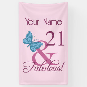 Fabulous 21st Birthday Banner