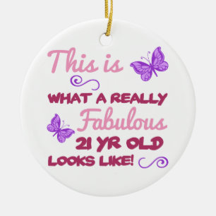 Fabulous 21st Birthday Ceramic Tree Decoration