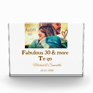 Fabulous 30 years anniversary add name photo date block