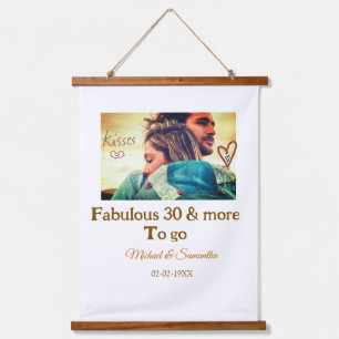 Fabulous 30 years anniversary add name photo date hanging tapestry