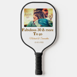 Fabulous 30 years anniversary add name photo date pickleball paddle