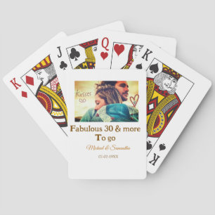 Fabulous 30 years anniversary add name photo date playing cards