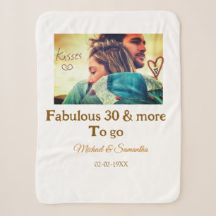 Fabulous 30 years anniversary add name photo date sherpa blanket