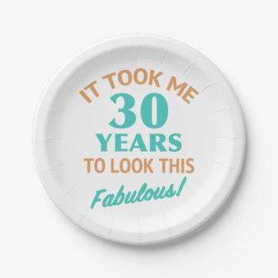 Fabulous 30th Birthday Paper Plate
