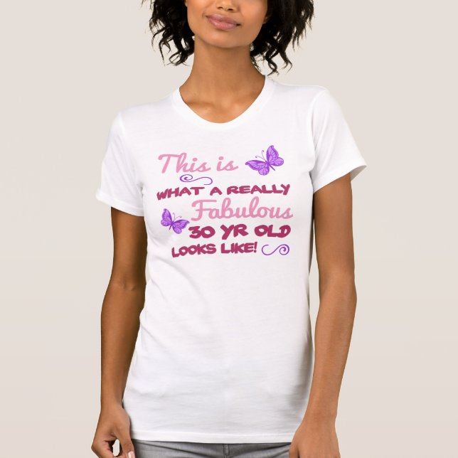Fabulous 30th Birthday T-Shirt (Front)