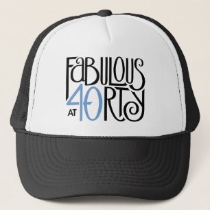 Fabulous 40 black blue Hat