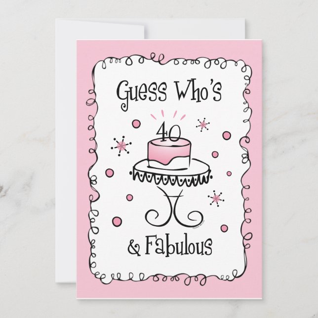 Fabulous 40 Custom Birthday Invitations (Front)