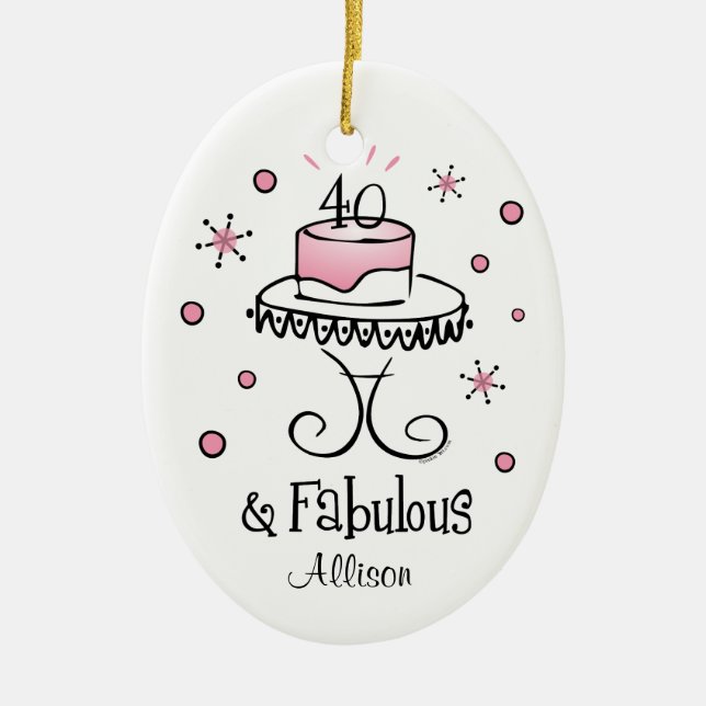 Fabulous 40 Personalised Ornament (Front)