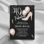 Fabulous 40 Rose Gold High Heel 40th Birthday Invitation<br><div class="desc">Fabulous 40 Modern Rose Gold & Silver Girl 40th Birthday Invitations.</div>