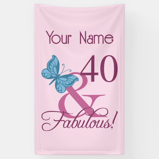 Fabulous 40th Birthday Banner (Vertical)