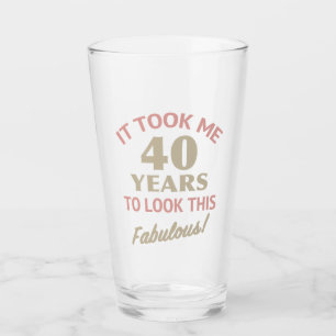 Fabulous 40th Birthday Glass