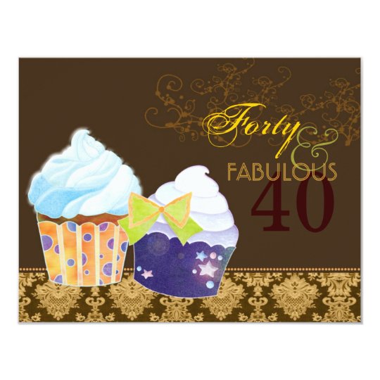 Fabulous 40th Birthday Party Cupcakes Card