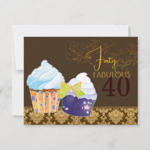 Fabulous 40th Birthday Party Cupcakes Invitation