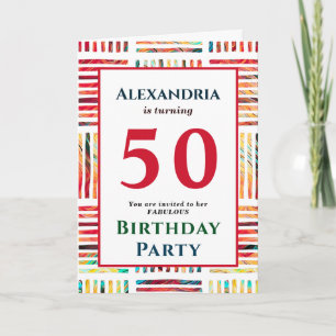 Fabulous 50 Birthday Photo Invite Personalise