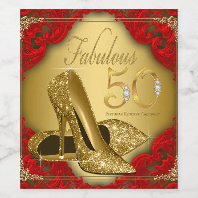 Fabulous 50 Birthday Wine Labels (Single Label)