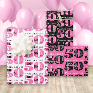 Fabulous 50 Birthday  Wrapping Paper Sheet