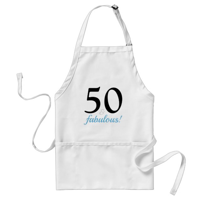 Fabulous 50 Blue 50th Birthday Party Standard Apron (Front)