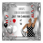 Fabulous 50 Diva Art Deco Birthday Banner Red