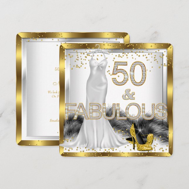 Fabulous 50 Elegant Dress High Heels Party Invitation (Front/Back)