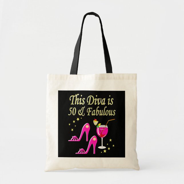 FABULOUS 50 YR OLD DIVA TOTE BAG (Front)