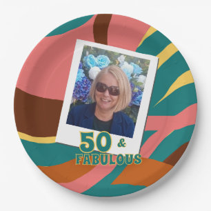 fabulous 50's 50th birthday celebration retro  paper plate