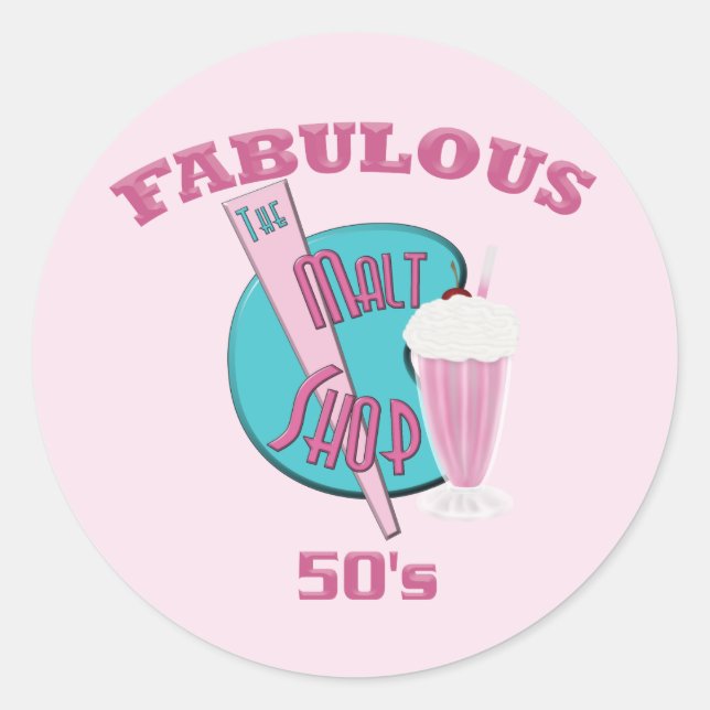Fabulous 50's classic round sticker (Front)