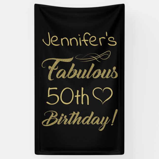 Fabulous 50th Birthday For Women Banner (Vertical)