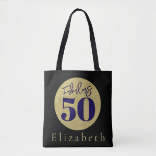Fabulous 50th Birthday Gold Tote Bag
