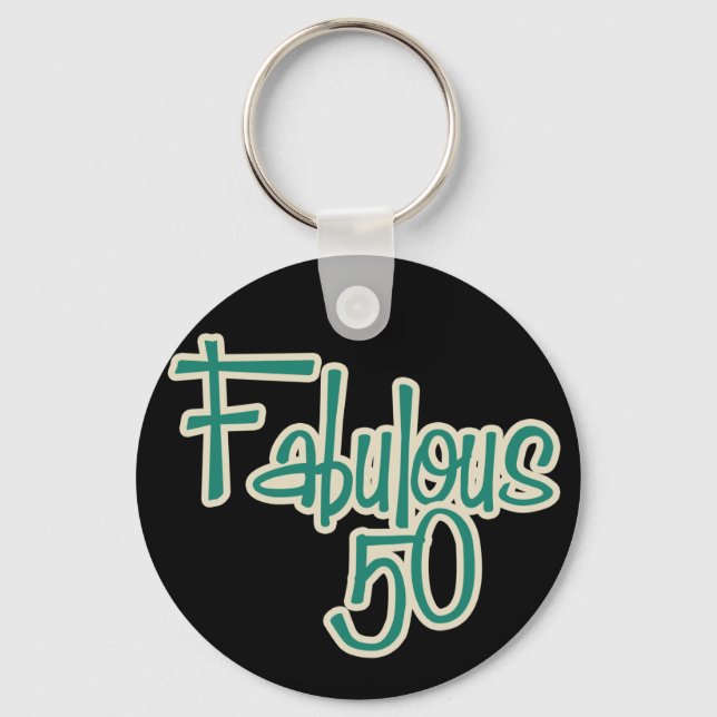 Fabulous 50th Birthday Key Ring (Front)