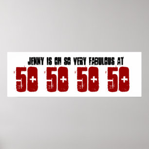 Fabulous 50th Birthday Party Banner Grunge Z60B Poster