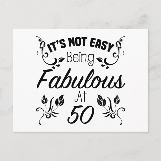 Fabulous 50th Birthday Postcard (Front)