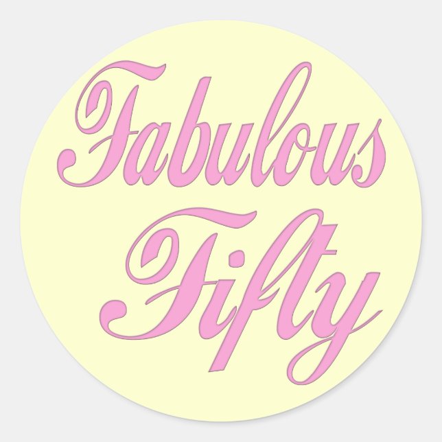 Fabulous 50th Birthday Sticker (Front)
