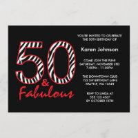 Fabulous 50th Black and Red Zebra Birthday